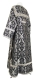 Clergy sticharion - Korona rayon brocade S3 (black-silver) (back), Standard design