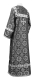 Clergy sticharion - Vologda Posad rayon brocade S3 (black-silver) back, Standard design