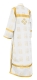 Clergy sticharion - Abakan rayon brocade S3 (white-gold) back, Economy design