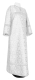 Clergy sticharion - Vasilia rayon brocade S3 (white-silver), Standard design