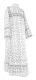Clergy sticharion - Cornflowers rayon brocade S3 (white-silver), Standard design