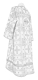 Clergy sticharion - Iveron rayon brocade S3 (white-silver) back, Standard design