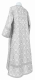 Clergy sticharion - Floral Cross rayon brocade S3 (black-silver) back, Standard design