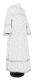 Clergy sticharion - Vasilia rayon brocade S3 (white-silver), Economy design