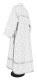 Clergy sticharion - Vasilia rayon brocade S3 (white-silver) back, Economy design