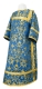 Clergy sticharion - Phebroniya rayon brocade S4 (blue-gold), Economy design