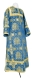 Clergy sticharion - Donetsk rayon brocade S4 (blue-gold), Standard design