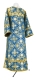 Clergy sticharion - Pskov rayon brocade S4 (blue-gold), Standard design