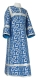 Clergy sticharion - Cappadocia rayon brocade S4 (blue-silver), Economy design