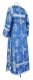 Clergy sticharion - Donetsk rayon brocade S4 (blue-silver) (back), Standard design