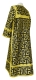 Clergy sticharion - Cappadocia rayon brocade S4 (black-gold), back, Economy design