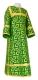 Clergy sticharion - Cappadocia rayon brocade S4 (green-gold), Economy cross design
