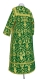 Clergy sticharion - Prestol rayon brocade S4 (green-gold) (back), Standard design