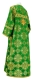 Clergy sticharion - Phebroniya rayon brocade S4 (green-gold) (back), Standard cross design