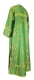 Clergy sticharion - Pochaev rayon brocade S4 (green-gold) (back), Standard design