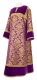 Clergy sticharion - Bouquet rayon brocade S4 (violet-gold) with velvet inserts, Standard design