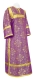 Clergy sticharion - Pochaev rayon brocade S4 (violet-gold), Standard design