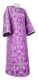 Clergy sticharion - Peacocks rayon brocade S4 (violet-silver), Standard design