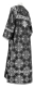 Clergy sticharion - Phebroniya rayon brocade S4 (black-silver) back, Standard design