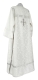 Clergy sticharion - Vazon rayon brocade S4 (white-silver) back, Standard design