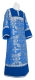 Altar server stikharion - Koursk metallic brocade B (blue-silver) with velvet inserts, Standard design