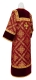 Altar server stikharion - Simeon metallic brocade B (claret-gold) with velvet inserts back, Standard design