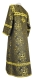 Altar server stikharion - Alania metallic brocade B (black-gold) back, Standard design