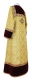 Altar server sticharion - Lace metallic brocade B (yellow-gold with claret outline) with velvet inserts, (back), Standard design