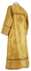 Altar server sticharion - Vilno metallic brocade B (yellow-gold) (back), Standard cross design