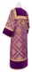 Altar server stikharion - Simeon metallic brocade B (violet-gold) with velvet inserts back, Standard design