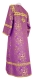 Altar server stikharion - Alania metallic brocade B (violet-silver) back, Standard design