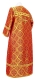 Altar server sticharion - Kazan metallic brocade B (red-gold) (back), Standard cross design