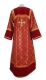 Altar server sticharion - Ostrozh metallic brocade B (red-gold) back, Standard design