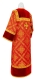Altar server stikharion - Simeon metallic brocade B (red-gold) with velvet inserts back, Standard design