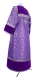 Altar server sticharion - Vasiliya metallic brocade BG1 (violet-silver) (back) with velvet inserts, Standard design