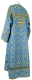 Altar server sticharion - Arkhangelsk rayon brocade S2 (blue-silver) (back), Standard design