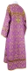 Altar server sticharion - Arkhangelsk rayon brocade S2 (violet-gold) (back), Standard design