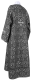 Altar server sticharion - Arkhangelsk rayon brocade S2 (black-silver) (back), Standard design