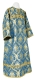 Altar server sticharion - Royal Crown rayon brocade S3 (blue-gold), Economy design