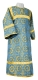 Altar server sticharion - Vologda rayon brocade S3 (blue-gold), Standard design