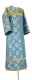 Altar server sticharion - Myra Lycea rayon brocade S3 (blue-gold), Economy design