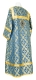 Altar server sticharion - Ostrozh rayon brocade S3 (blue-gold) (back), Economy design