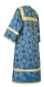 Altar server sticharion - Altaj rayon brocade S3 (blue-gold) back, Standard design