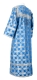 Altar server sticharion - Pokrov rayon brocade S3 (blue-silver) (back), Economy design