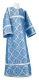 Altar server sticharion - Old-Greek rayon brocade S3 (blue-silver), Standard design