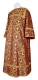 Altar server sticharion - St. George Cross rayon brocade S3 (claret-gold), Standard design