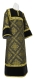 Altar server stikharion - Simeon rayon brocade S3 (black-gold) with velvet inserts, Standard design
