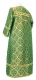 Altar server stikharion - Kazan rayon brocade S3 (green-gold) back, Standard design