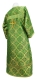 Altar server sticharion - Kazan rayon brocade S3 (green-gold) (back), Standard cross design