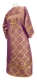 Altar server sticharion - Kazan rayon brocade S3 (violet-gold) back, Standard design